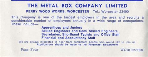 metal box factory worcester|the metal box company.